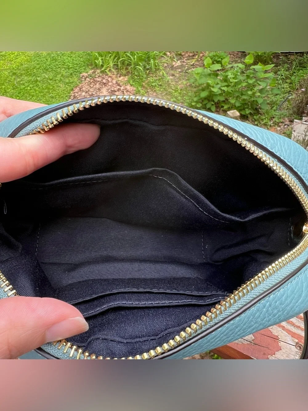 Coach Mini Jamie Camera Bag Marine Teal Pebbled Leather